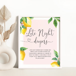Pink lemon Late night diapers Poster