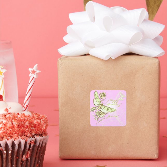 Pink Lemon Lime Butterfly Sticker (Party)