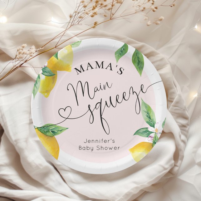 Pink lemon mamas main squeeze baby shower napkins paper plate (Creator Uploaded)