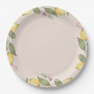 Pink Lemon Paper Plates