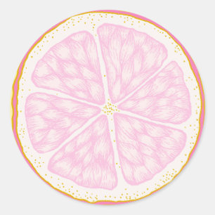 Pink Lemon Slice Birthday Party Sticker