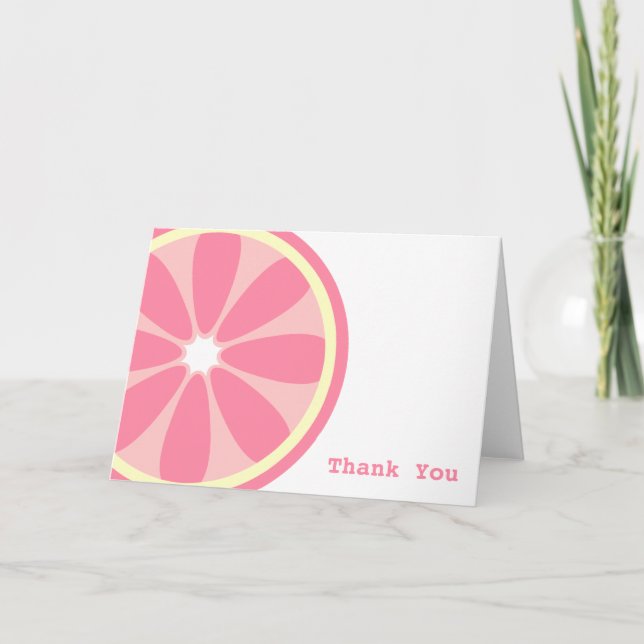 Pink Lemon Slice Thank You Card (Front)