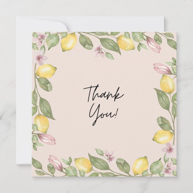 Pink Lemon Thank You Cards (Front)