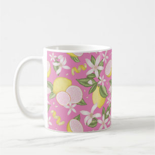 Pink Lemon Themed Coffee Mug