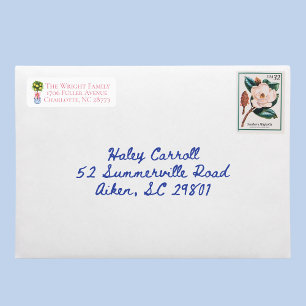 Pink Lemon Topiary Tree Return Address Label