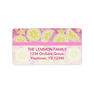 Pink Lemonade address label medium bottom text