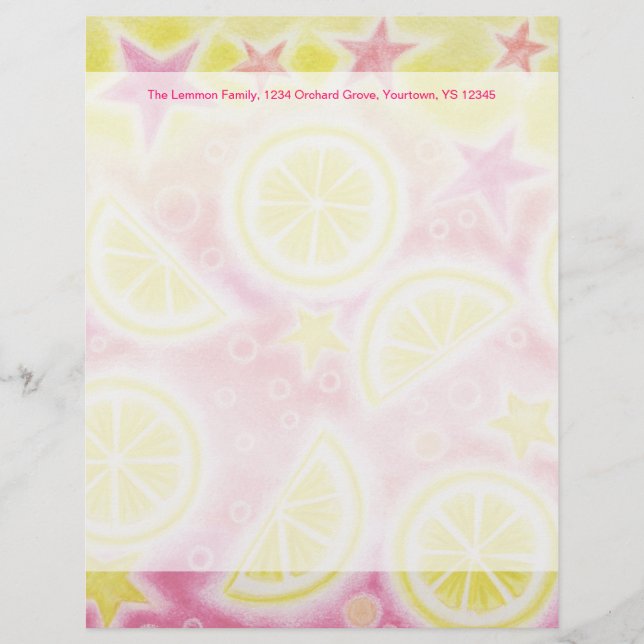 Pink Lemonade address letterhead header footer (Front)