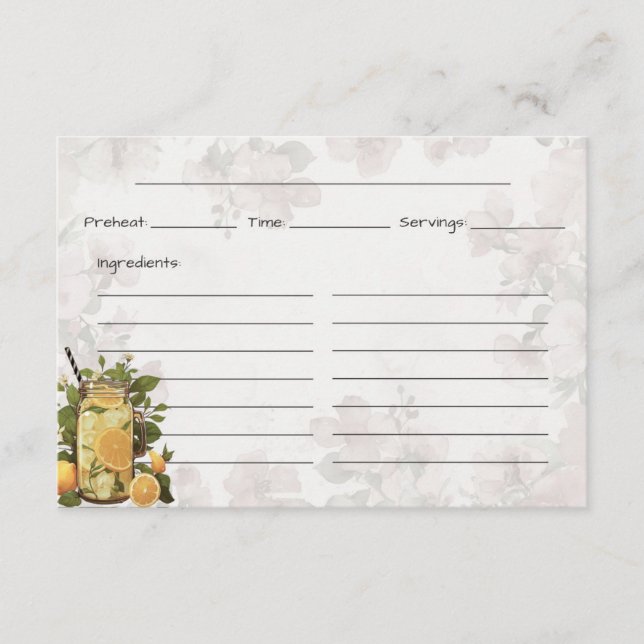 Pink Lemonade Basic Recipe Card (Front)