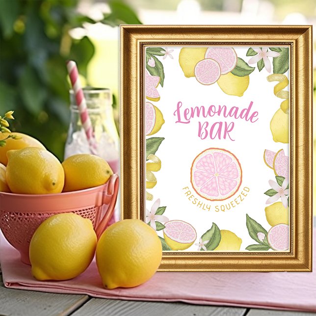 Pink Lemonade Birthday Bar Sign (Creator Uploaded)