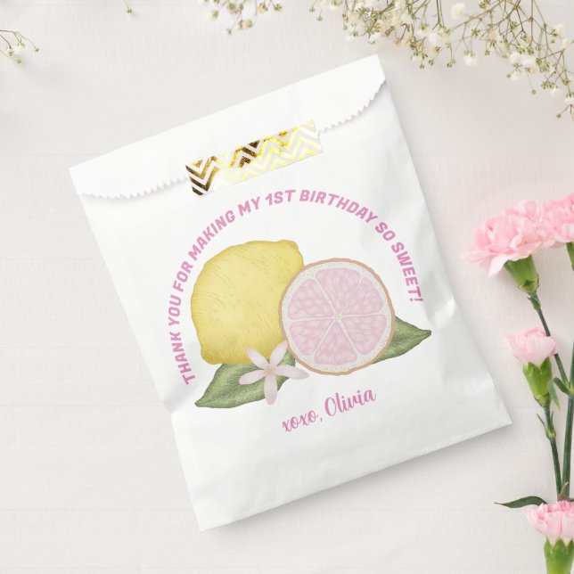 Pink Lemonade Birthday Party Favour Bag (Sealed)