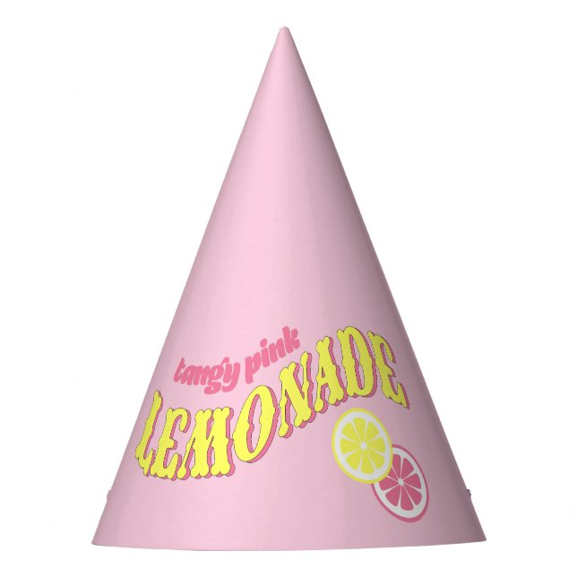 Pink Lemonade Birthday Strawberry Citrus Party Hat (Front)
