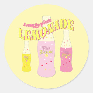 Pink Lemonade Birthday Summer Polka Dot Cute Classic Round Sticker