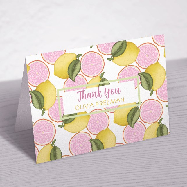 Pink Lemonade Birthday Thank You Card (Creator Uploaded)