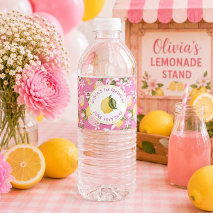 Pink Lemonade Birthday Water Bottle Label