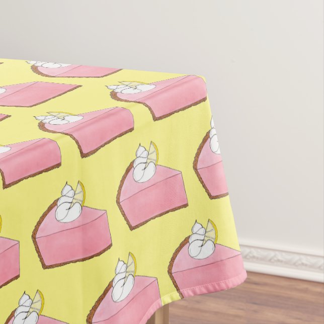 Pink Lemonade Icebox Lemon Pie Slice Picnic Food Tablecloth (In Situ)