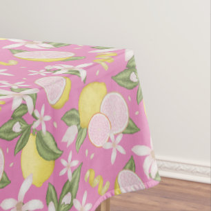 Pink Lemonade Lemon Theme Birthday Party Tablecloth