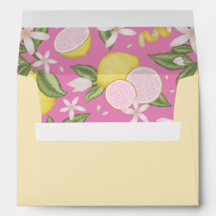 Pink Lemonade Lemon Themed Birthday Party Envelope