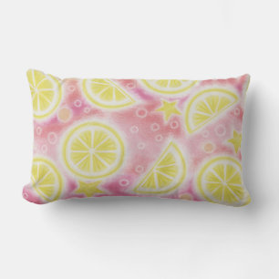 Pink Lemonade 'lemons' throw pillow lumbar