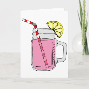 Pink Lemonade Mason Jar Thank You Card