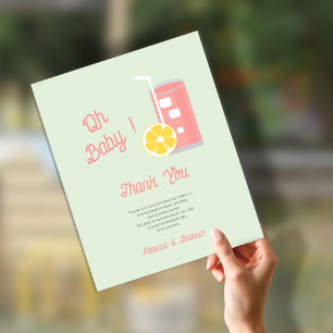 Pink Lemonade Modern Oh Baby Shower Party 