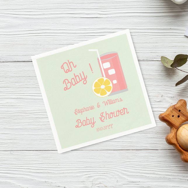 Pink Lemonade Oh Baby Shower Party  Napkin (Creator Uploaded)