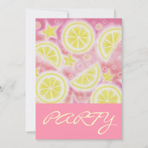 Pink Lemonade 'PARTY' invitation pink