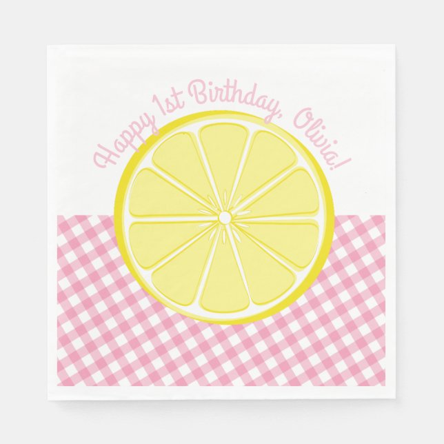 Pink Lemonade Party Napkins (Front)