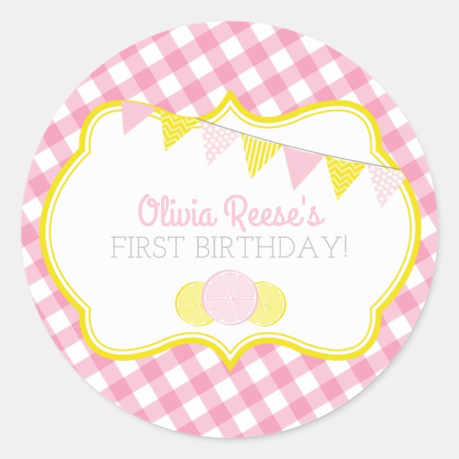 Pink Lemonade Party Sticker (Front)