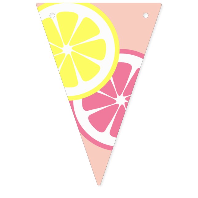 Pink Lemonade Party, yellow and pink Bunting (First Flag)