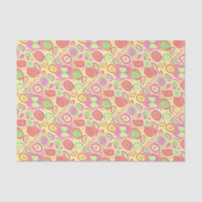 Pink Lemonade Pattern Tissue Paper (Front)