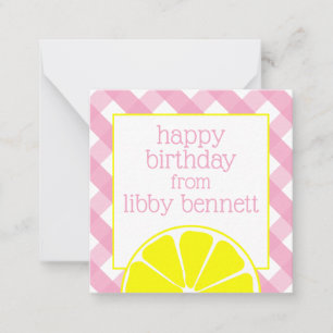 Pink Lemonade Personalised Gift Enclosure Cards