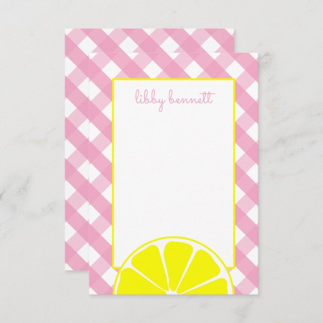 Pink Lemonade Personalised Note Cards (Front/Back)