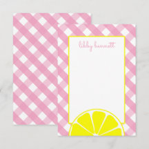 Pink Lemonade Personalised Note Cards