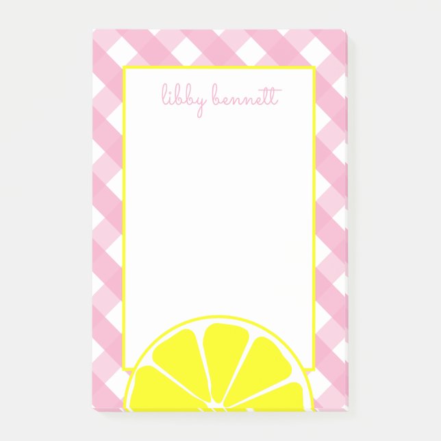 Pink Lemonade Personalised Post-it Notepad (Front)