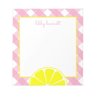 Pink Lemonade Personalized Notepad