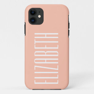 Pink Lemonade Solid Colour Minimalist Name iPhone 11 Case