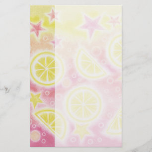 Pink Lemonade stationery side stripe
