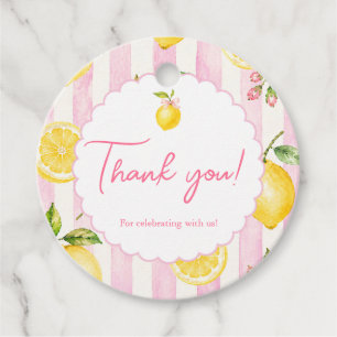 Pink Lemonade Summer Lemon Bridal Shower Favour Tags