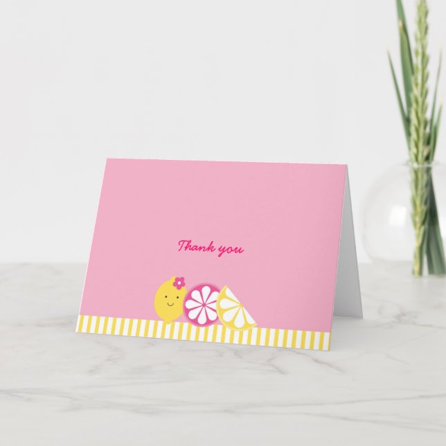 Pink Lemonade Thank You Note Cards (Front)