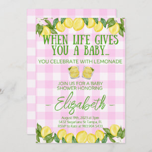 Pink Lemonade Themed Baby Shower Invitation