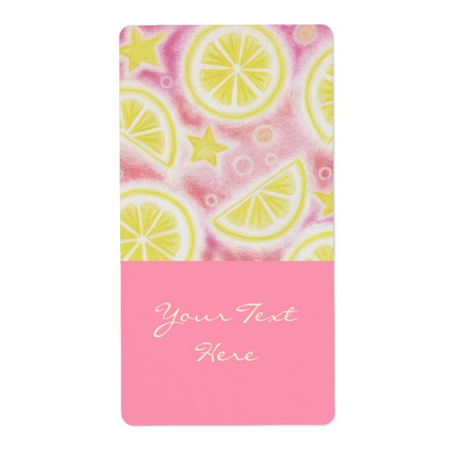 Pink Lemonade 'Your Text' label large pink (Front)