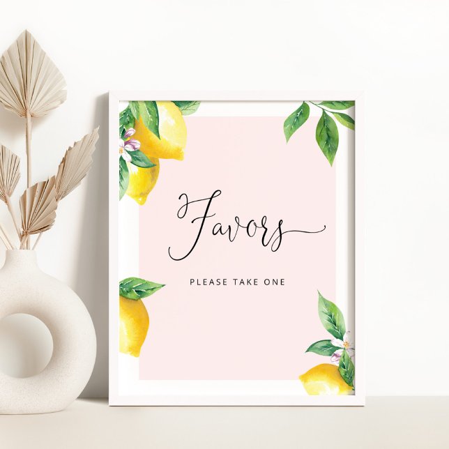 Pink Lemons baby shower Favors Poster (Creator Uploaded)