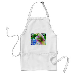 Pink Lenten Rose blue glass ball Standard Apron