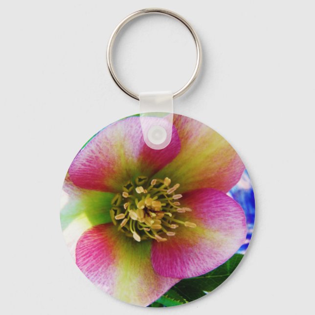 Pink Lenten Rose, Key Ring (Front)