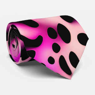 Pink Leopard 3D Geometric Pattern Tie