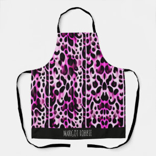 Pink Leopard 3D Vertical Isometric Pattern Apron