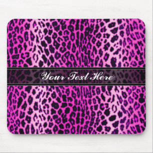 Pink Leopard Animal Print Custom Mouse Pad