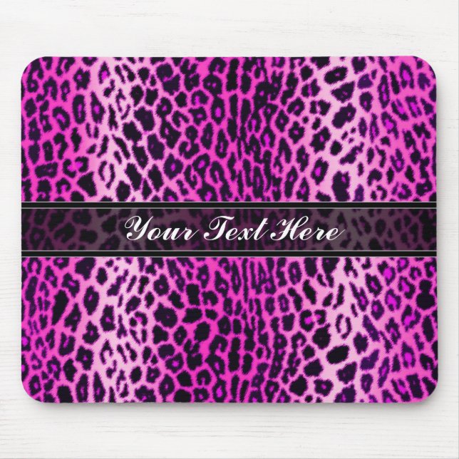 Pink Leopard Animal Print Custom Mouse Pad (Front)