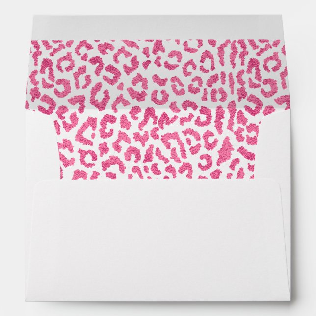 Pink Leopard Animal Print Lined Envelope (Back (Bottom))