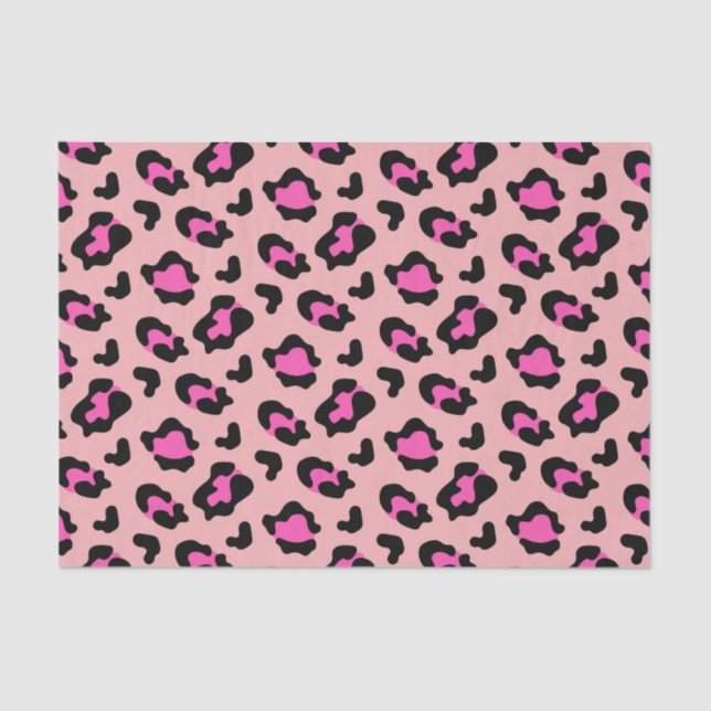 Pink Leopard Animal Print Tissue Paper (Front)